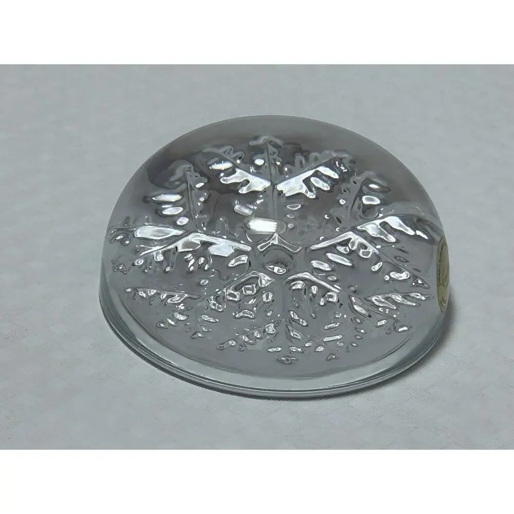 LEAD CRYSTAL Echt Bleikristall 24% PBO Snowflake‎ Bubble Dome Paperweight